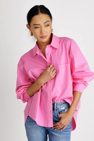 Gracie Button Up in Pink - FINAL SALE