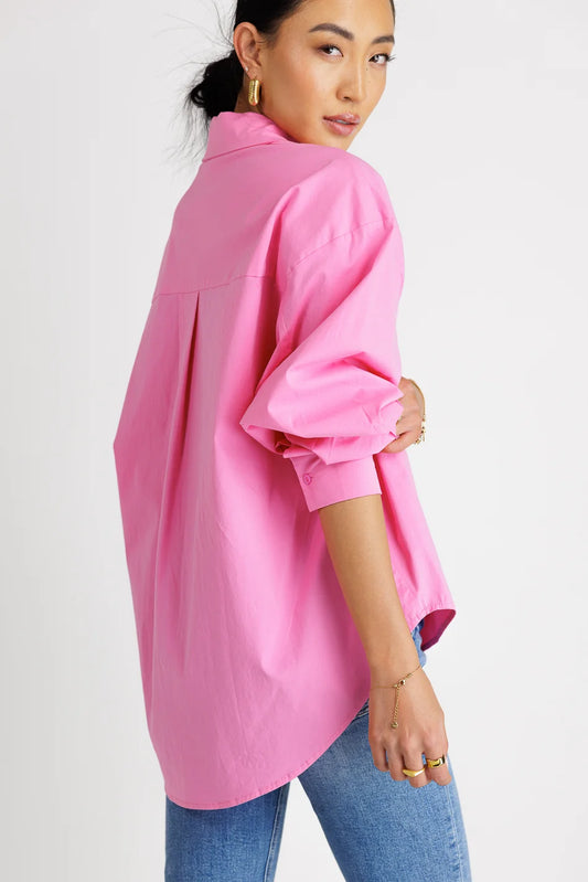 Long sleeves button up in pink 