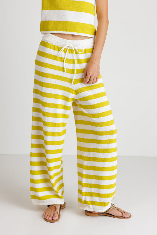 baggy striped pants in yellow