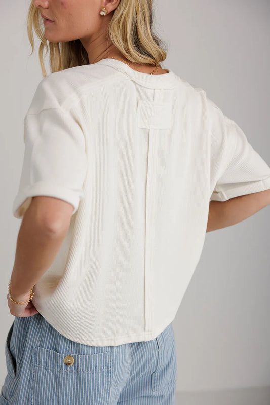 Oversized fitted top in cream 