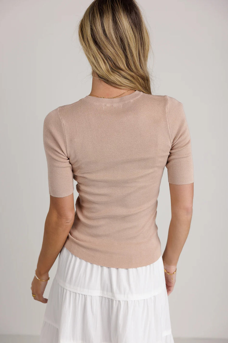 Knit top in taupe 