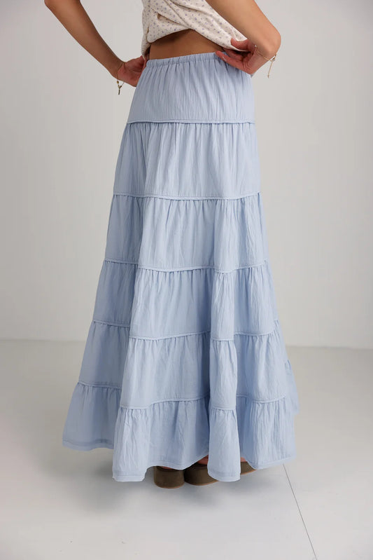 Elastic waist skirt in blue 