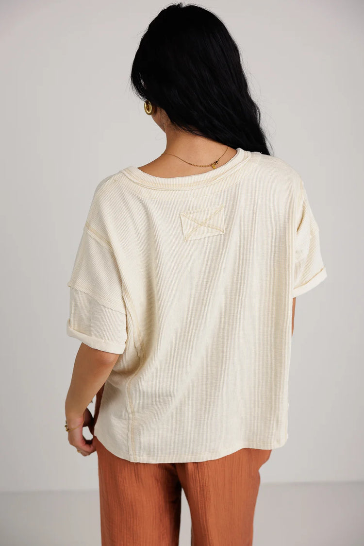 Oversized fitted top in cream 