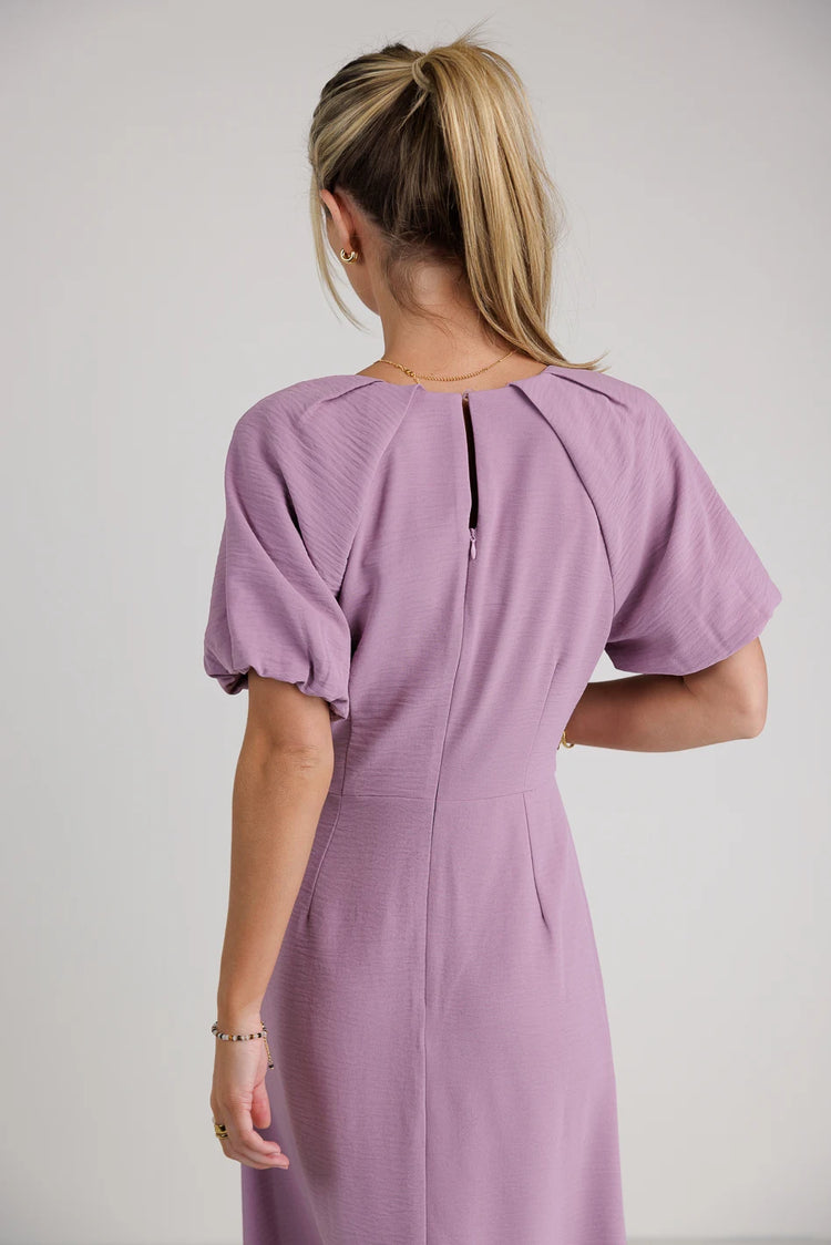 Back zipper dress in lavender 