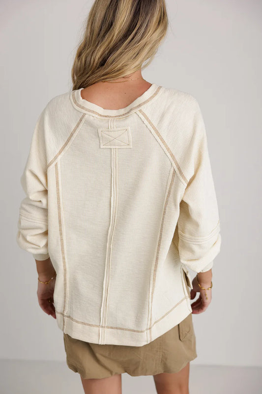Oversized fitted top in cream 