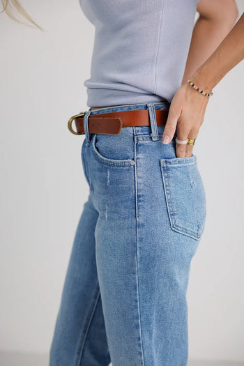 High rise straight leg jeans 