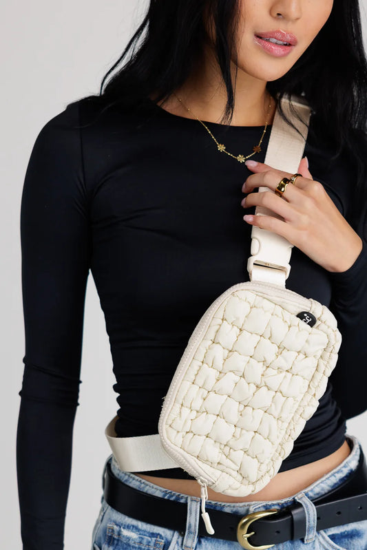 Quilted bag in beige 