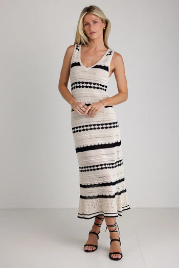 V-Neck crochet dress