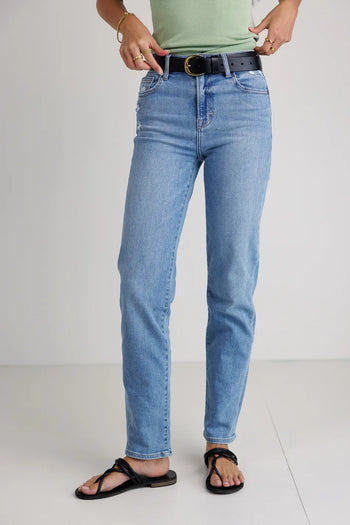 High rise straight denim 