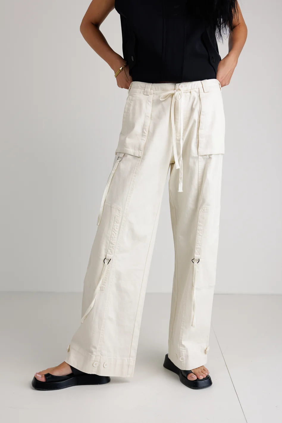 High rise cargo pants 