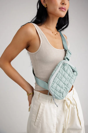 Nylah Quilted Crossbody in Sage
