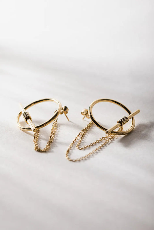 Chain gold earrings 