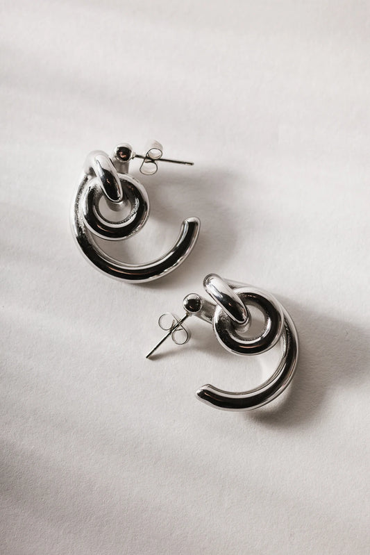 Abstract silver earrings 