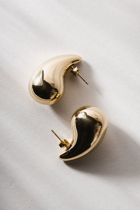 abstract gold plated earrings