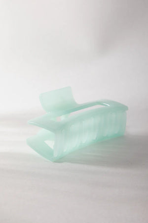 Translucent Rectangle Claw Clip in Mint