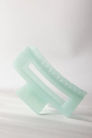 Translucent Rectangle Claw Clip in Mint