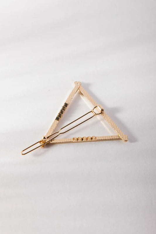 Triangle hair clip in gold  