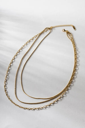 Izzie Layered Necklace in Gold - Tarnish Free