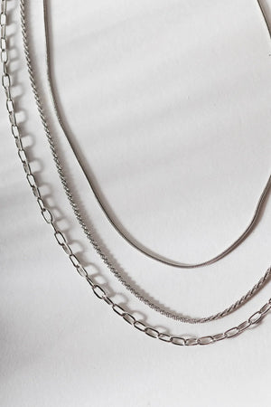 Izzie Layered Necklace in Silver - Tarnish Free