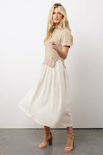 midi dress with short sleeve sweater