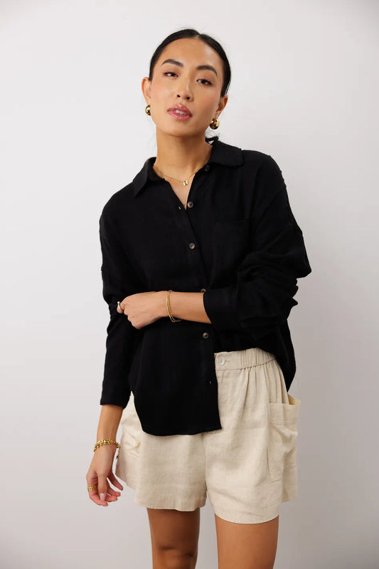 Long sleeves button up in black 