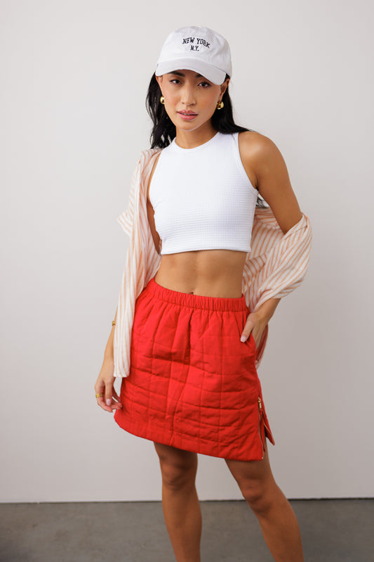 Two  hand pockets mini skirt in sage 