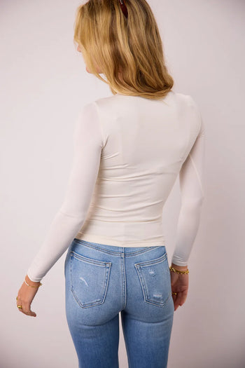 Long sleeves top in cream 