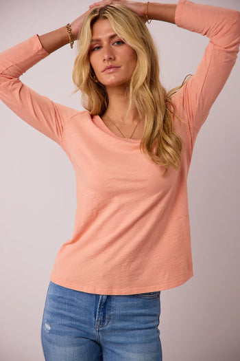 Long sleeves top in peach 