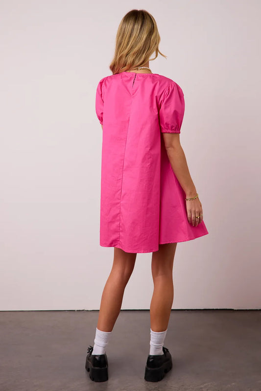 Woven dress in pink 