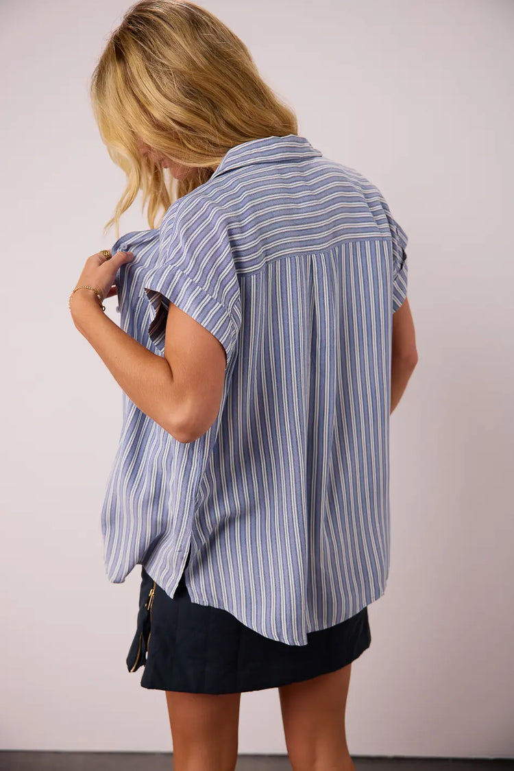 Woven striped top 