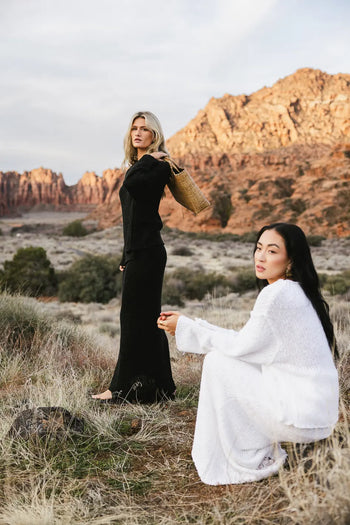 Charlotte Knit Skirt in White - FINAL SALE