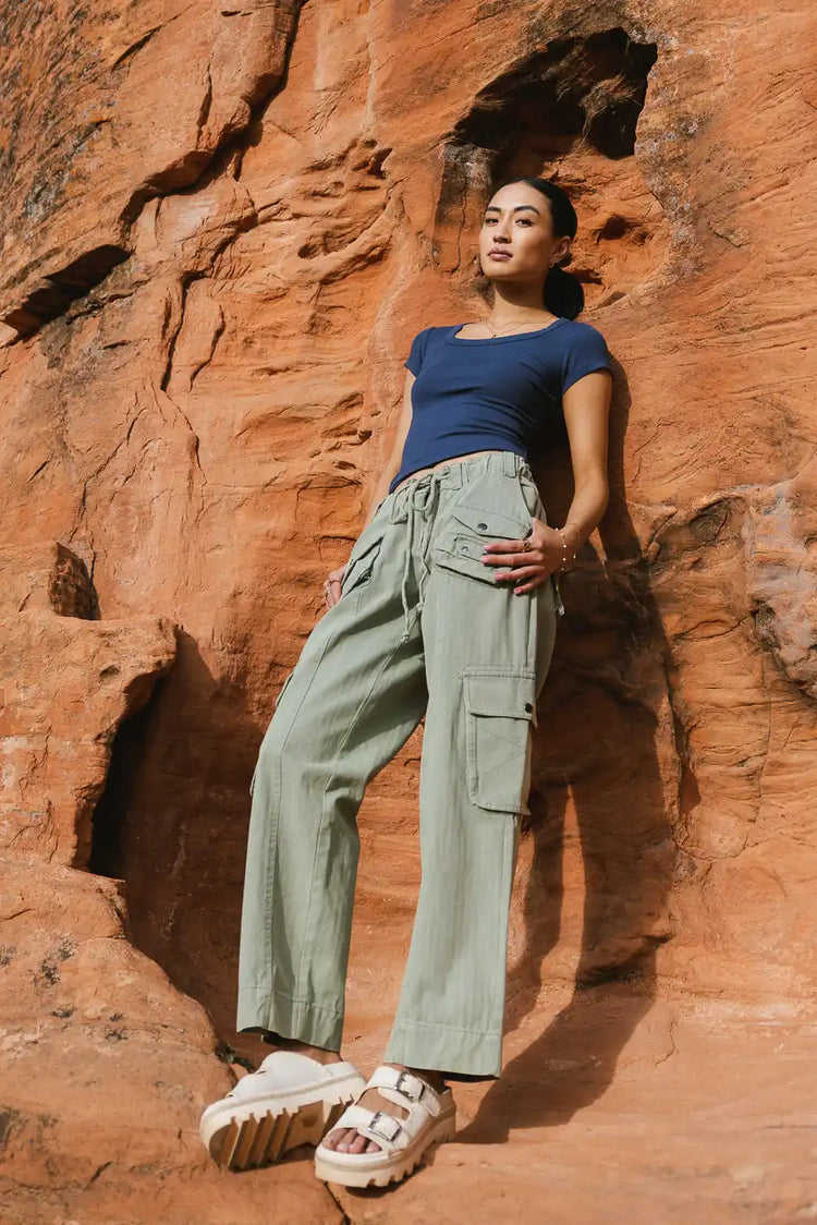 Hailey Cargo Pants in Olive