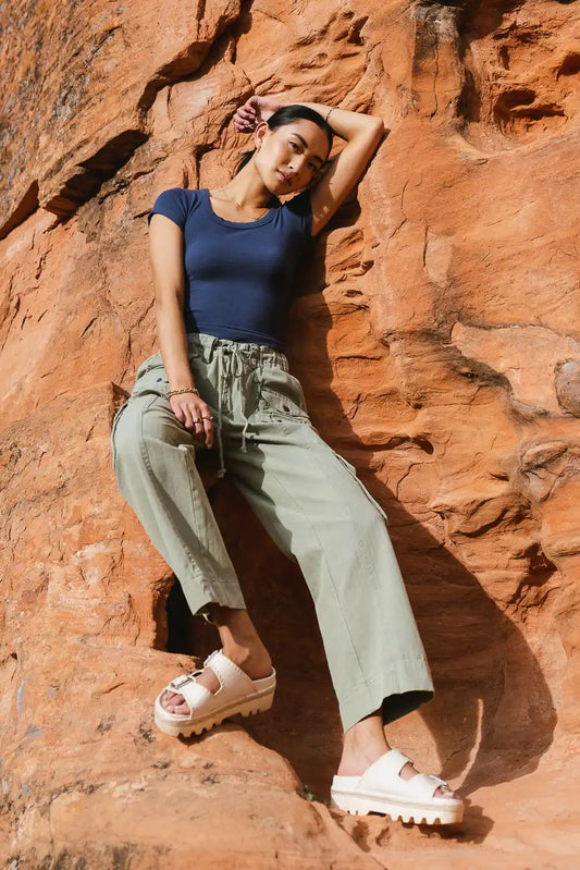 Hailey Cargo Pants in Olive - FINAL SALE
