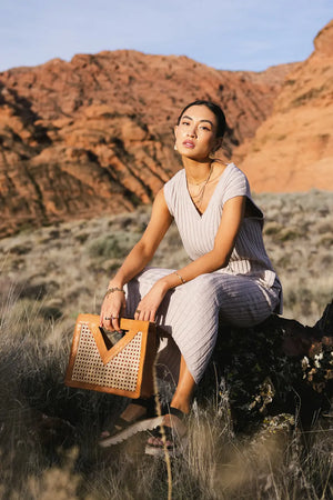 Meilani Ribbed Sweater Vest in Taupe - FINAL SALE