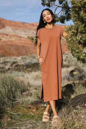 Shelese T-Shirt Dress in Clay - FINAL SALE