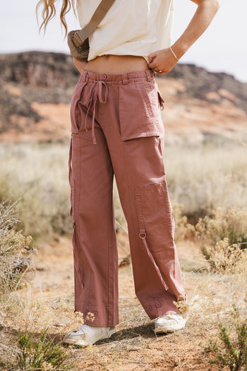 pink cargo utility pants