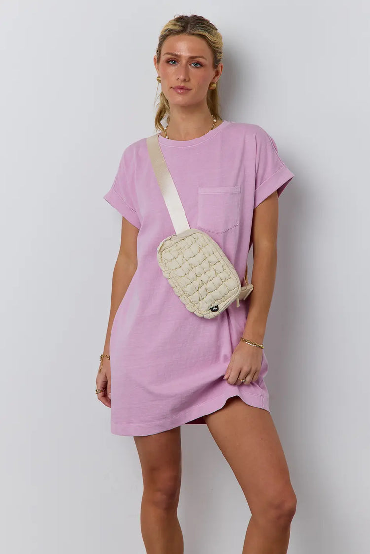 One side pocket T-Shirt in pink 