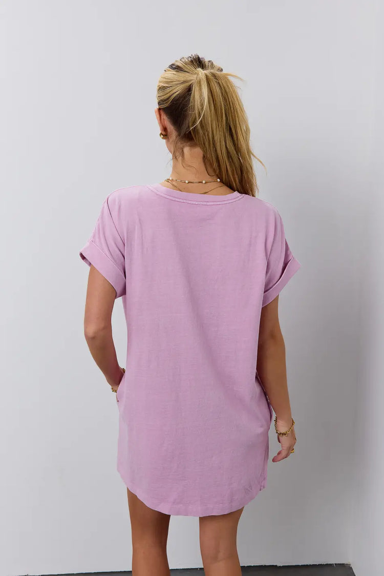 Plain color T-Shirt dress in pink 