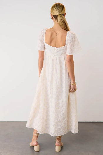 Back zipper dress in cream 