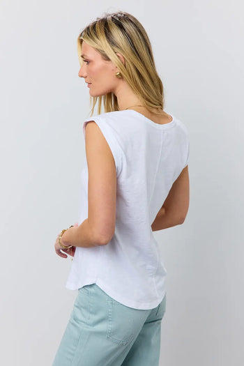 Short sleeves top in white 