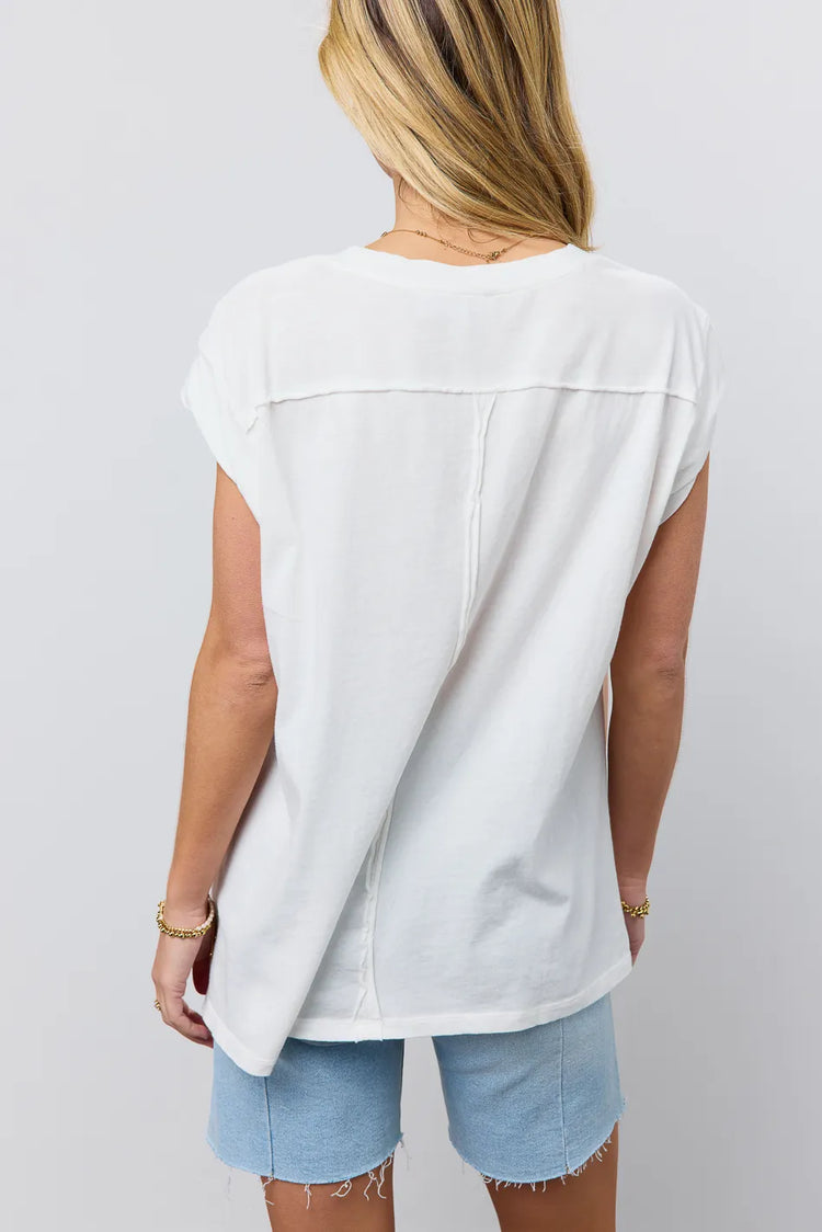 Oversized fitted top in white 