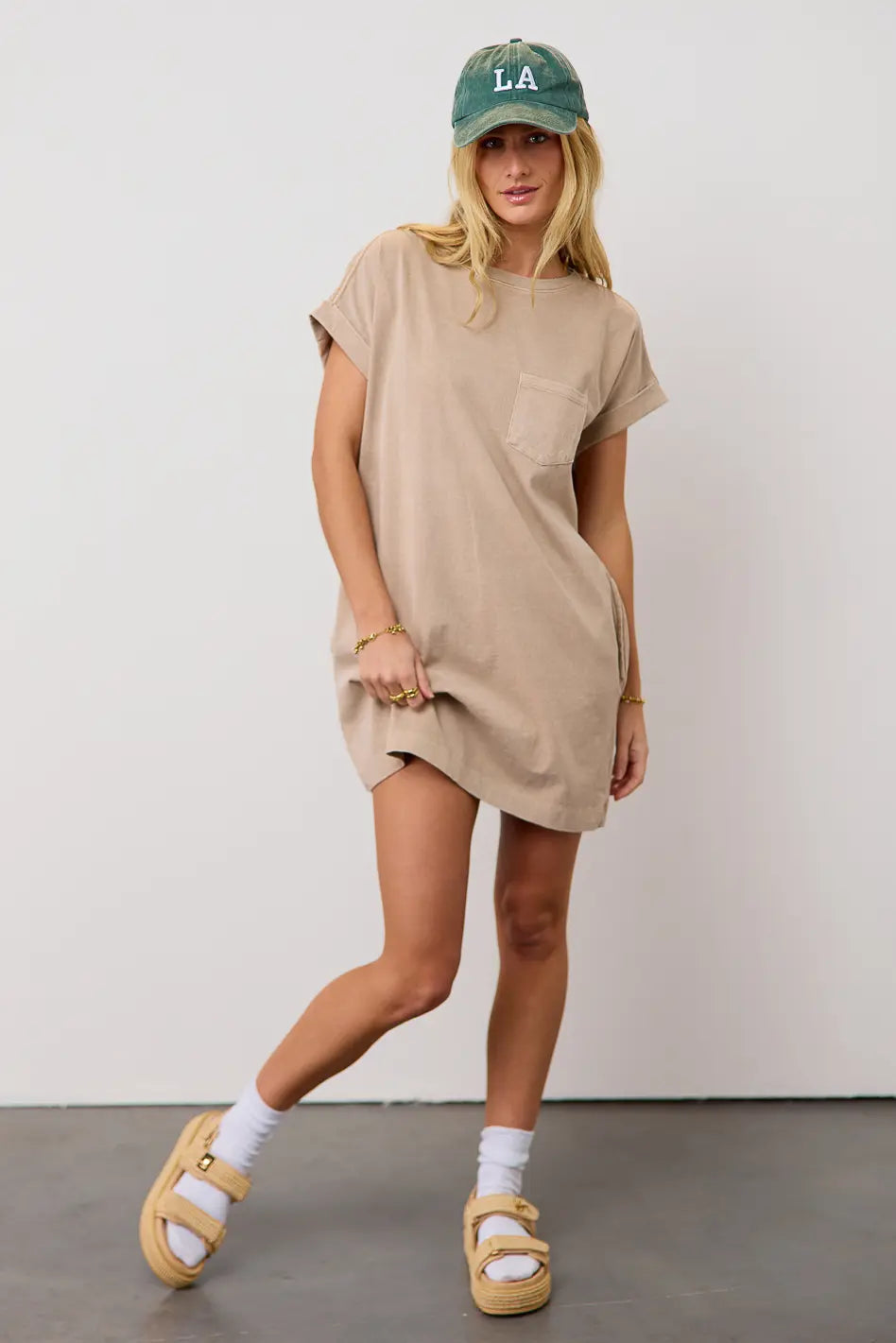 Grace T-Shirt Dress in Tan - FINAL SALE | böhme