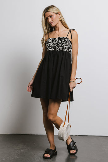 embroidered mini dress