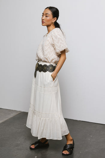 off white textured blouse