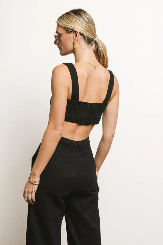 Two straps bra top in black 