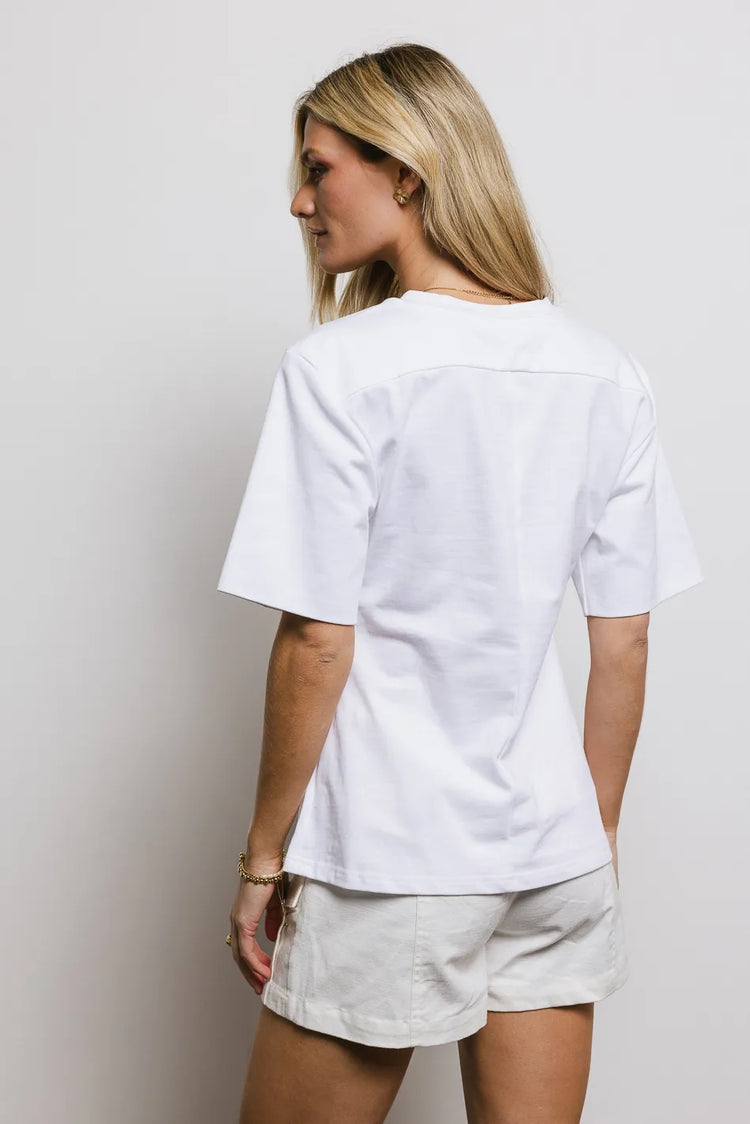 Short sleeves basic white top 
