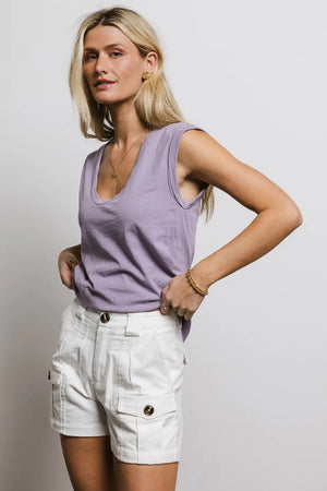 Jaylene Muscle Tee in Purple - FINAL SALE