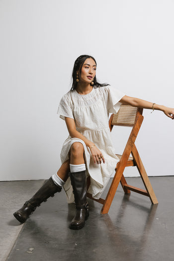 ivory textured dress