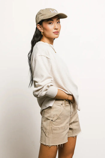 High rise short in tan 