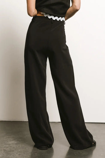 Plain color black pants